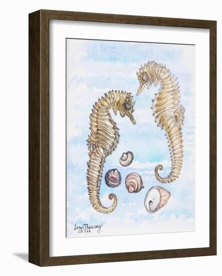 Two Sea Horses, with Shells, 2000-Joan Thewsey-Framed Giclee Print