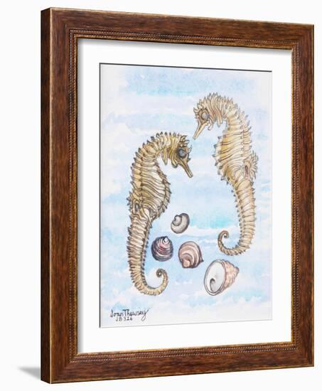 Two Sea Horses, with Shells, 2000-Joan Thewsey-Framed Giclee Print