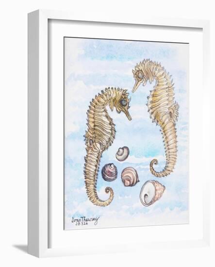 Two Sea Horses, with Shells, 2000-Joan Thewsey-Framed Giclee Print