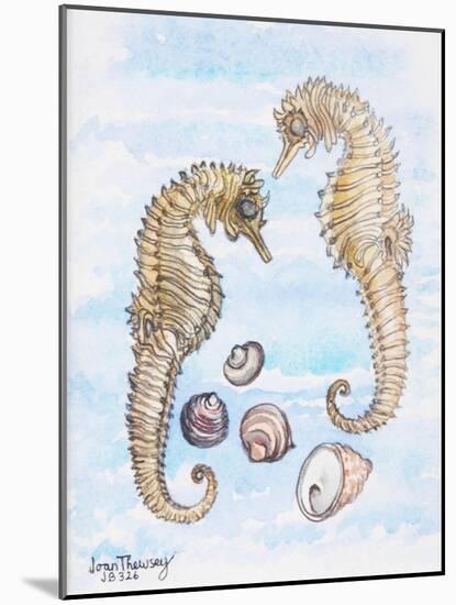 Two Sea Horses, with Shells, 2000-Joan Thewsey-Mounted Giclee Print