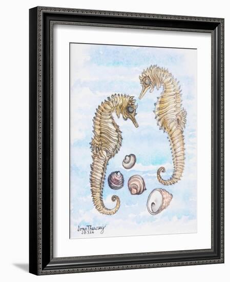 Two Sea Horses, with Shells, 2000-Joan Thewsey-Framed Giclee Print