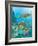 Two Sea Turtles Swimming Underwater-Milovelen-Framed Art Print