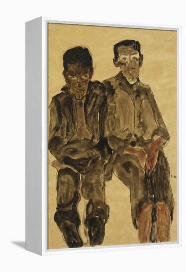 Two Seated Boys-Egon Schiele-Framed Premier Image Canvas