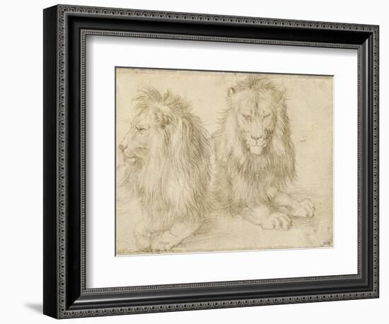 Two Seated Lions, 1521-Albrecht Dürer-Framed Giclee Print