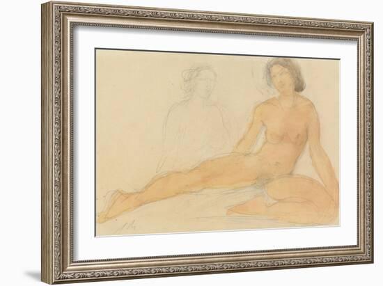 Two Seated Nudes-Auguste Rodin-Framed Giclee Print