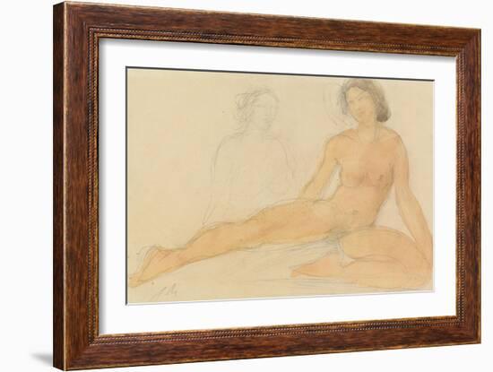 Two Seated Nudes-Auguste Rodin-Framed Giclee Print