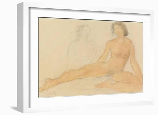 Two Seated Nudes-Auguste Rodin-Framed Giclee Print