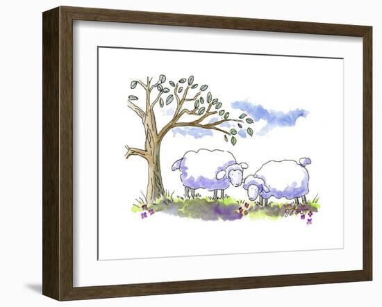 Two Sheep-Jennifer Zsolt-Framed Giclee Print