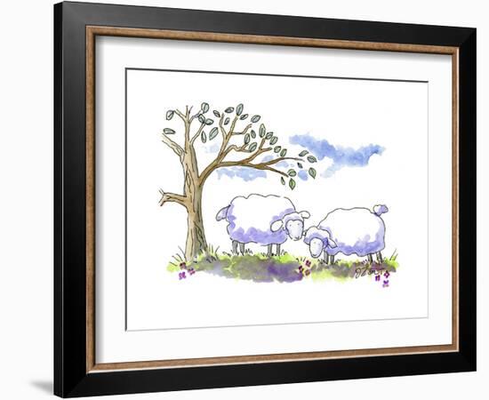 Two Sheep-Jennifer Zsolt-Framed Giclee Print
