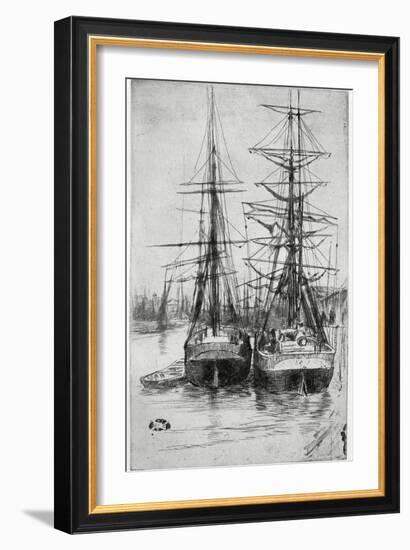 Two Ships, 19th Century-James Abbott McNeill Whistler-Framed Giclee Print