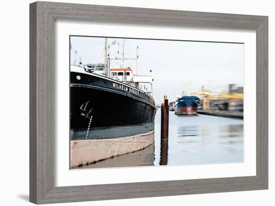 Two Ships in an Industrial Harbour on a Sunny Day-Torsten Richter-Framed Photographic Print