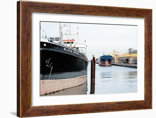 Two Ships in an Industrial Harbour on a Sunny Day-Torsten Richter-Framed Photographic Print