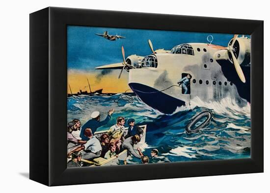 Two Short Sunderlands Rescuing Crew, 1940-null-Framed Premier Image Canvas