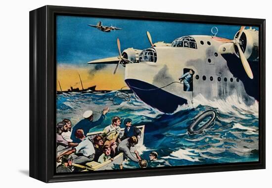 Two Short Sunderlands Rescuing Crew, 1940-null-Framed Premier Image Canvas