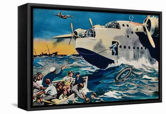 Two Short Sunderlands Rescuing Crew, 1940-null-Framed Premier Image Canvas
