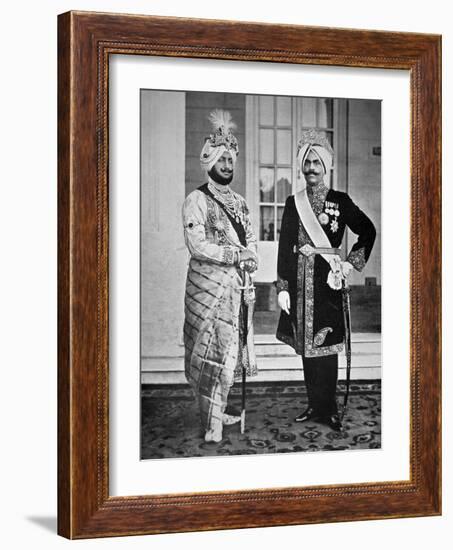 Two Sikh Princes of the Punjab, 20th July 1918 (B/W Photo)-English Photographer-Framed Giclee Print