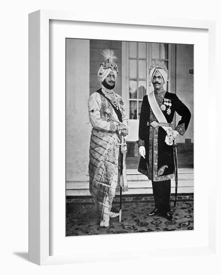 Two Sikh Princes of the Punjab, 20th July 1918 (B/W Photo)-English Photographer-Framed Giclee Print