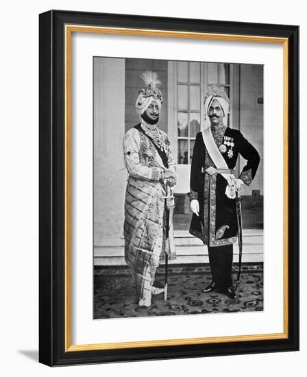 Two Sikh Princes of the Punjab, 20th July 1918 (B/W Photo)-English Photographer-Framed Giclee Print