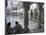 Two Sikhs Priests at Dawn Sitting Under Arcades, Golden Temple, Amritsar, Punjab State, India-Eitan Simanor-Mounted Photographic Print