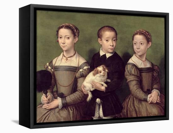 Two Sisters and a Brother of the Artist-Sofonisba Anguissola-Framed Premier Image Canvas