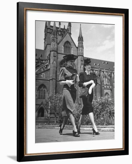 Two Sisters Dressed in American Fashions-null-Framed Photographic Print