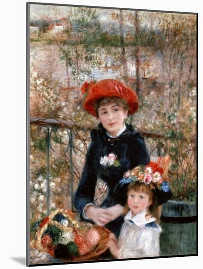 Two Sisters (On the Terrac), 1881-Pierre-Auguste Renoir-Mounted Premium Giclee Print