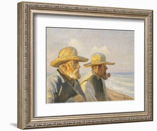 Two Skagen Fishermen, 1907-Michael Peter Ancher-Framed Giclee Print