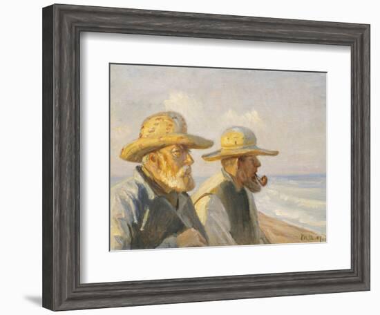 Two Skagen Fishermen, 1907-Michael Peter Ancher-Framed Giclee Print