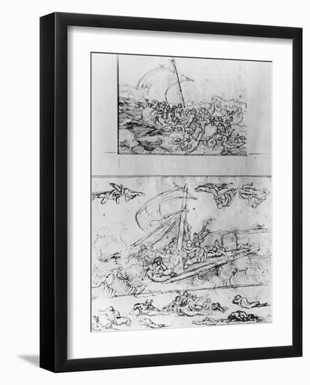 Two Sketches for the Raft of the Medusa, C.1819-Théodore Géricault-Framed Giclee Print