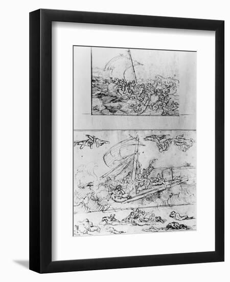 Two Sketches for the Raft of the Medusa, C.1819-Théodore Géricault-Framed Giclee Print