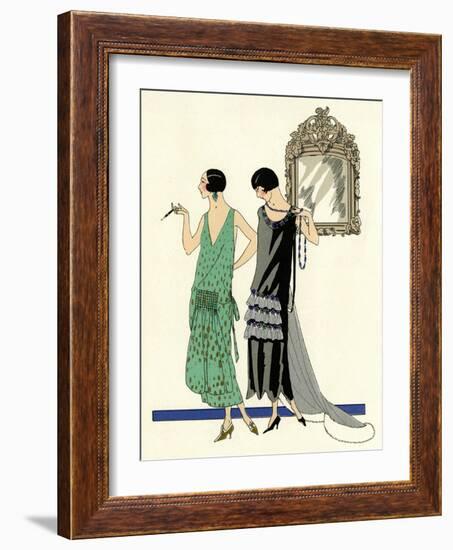 Two Sleeveless Evening Dresses by Doeuillet-null-Framed Art Print