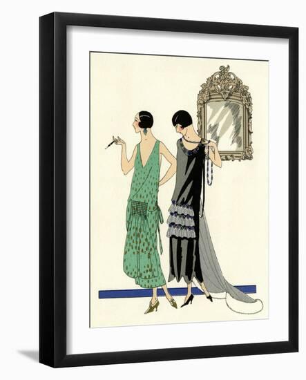 Two Sleeveless Evening Dresses by Doeuillet-null-Framed Art Print