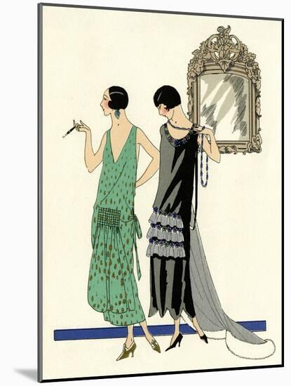 Two Sleeveless Evening Dresses by Doeuillet-null-Mounted Art Print