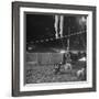Two Small Children Watching Circus Performer Practicing on Tightrope, Her Legs Only Visible-Nina Leen-Framed Photographic Print