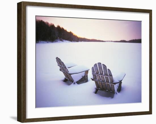 Two Snow-covered Chairs Outdoors-Ralph Morsch-Framed Photographic Print