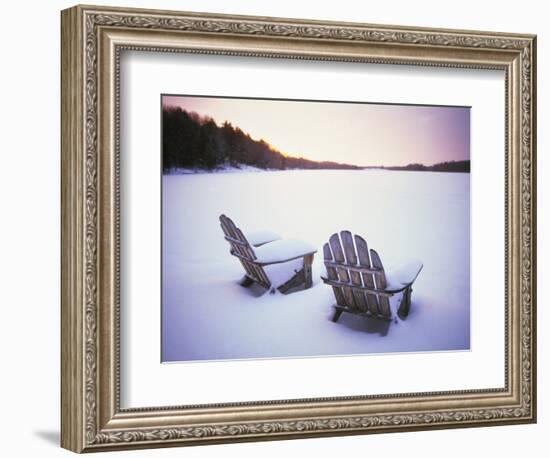 Two Snow-covered Chairs Outdoors-Ralph Morsch-Framed Photographic Print