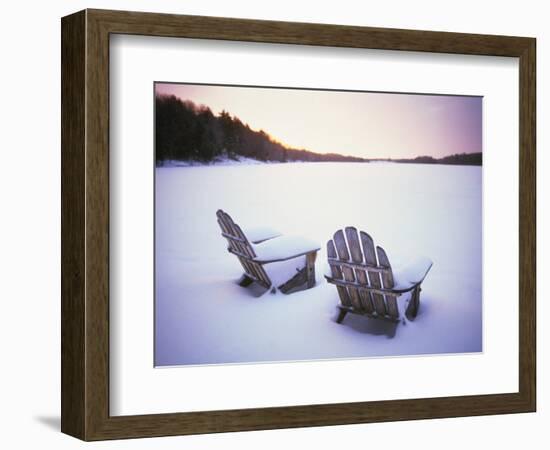 Two Snow-covered Chairs Outdoors-Ralph Morsch-Framed Photographic Print