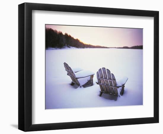 Two Snow-covered Chairs Outdoors-Ralph Morsch-Framed Photographic Print