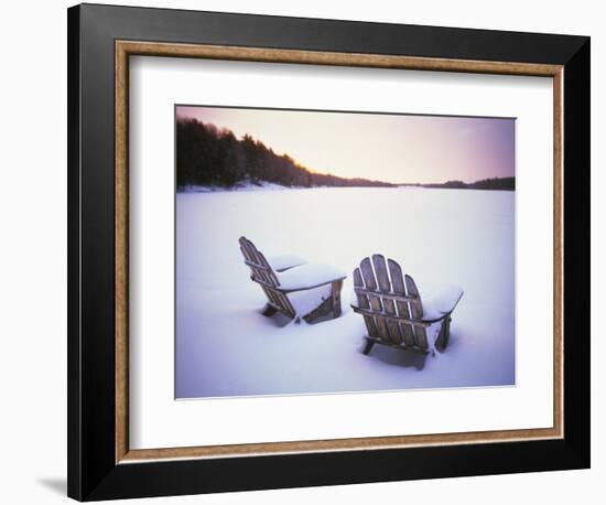 Two Snow-covered Chairs Outdoors-Ralph Morsch-Framed Photographic Print