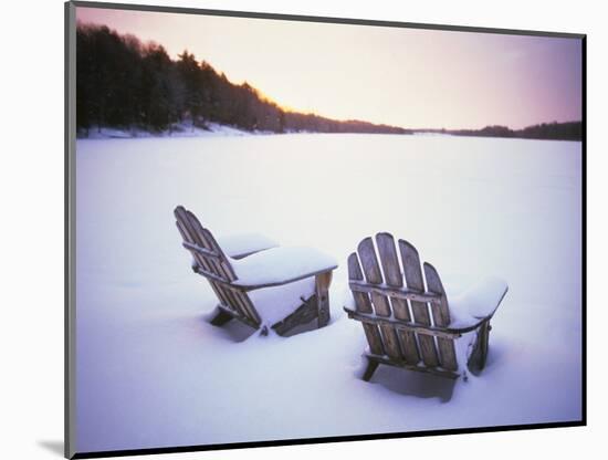 Two Snow-covered Chairs Outdoors-Ralph Morsch-Mounted Photographic Print