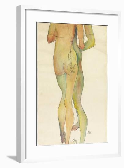 Two Standing Nudes, 1913-Egon Schiele-Framed Giclee Print