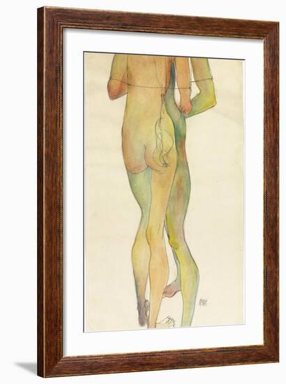 Two Standing Nudes, 1913-Egon Schiele-Framed Giclee Print