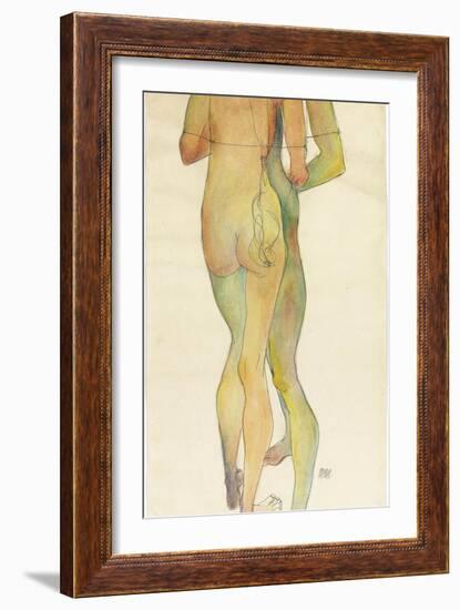 Two Standing Nudes, 1913-Egon Schiele-Framed Giclee Print