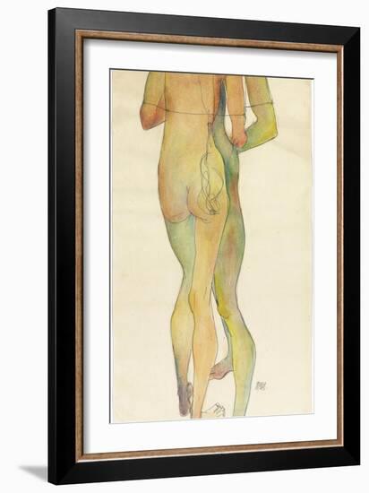 Two Standing Nudes, 1913-Egon Schiele-Framed Giclee Print