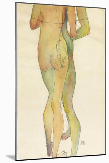 Two Standing Nudes, 1913-Egon Schiele-Mounted Giclee Print