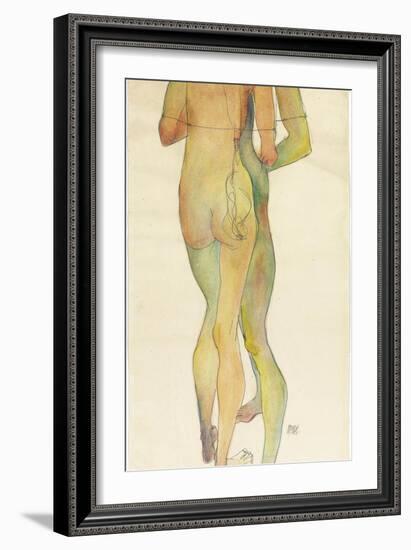 Two Standing Nudes, 1913-Egon Schiele-Framed Giclee Print