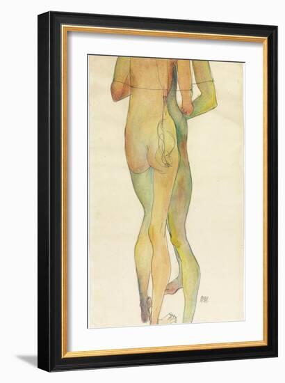 Two Standing Nudes, 1913-Egon Schiele-Framed Giclee Print