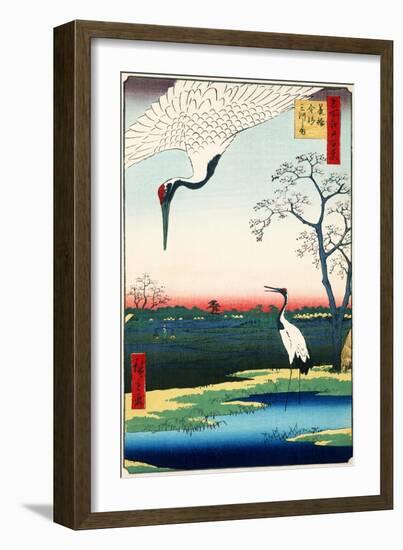 Two Storks Japanese Woodblock Print-null-Framed Art Print