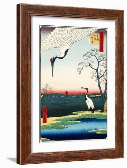 Two Storks Japanese Woodblock Print-null-Framed Art Print