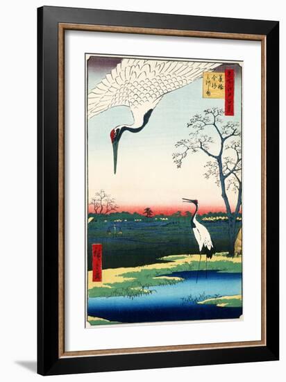 Two Storks Japanese Woodblock Print-null-Framed Art Print